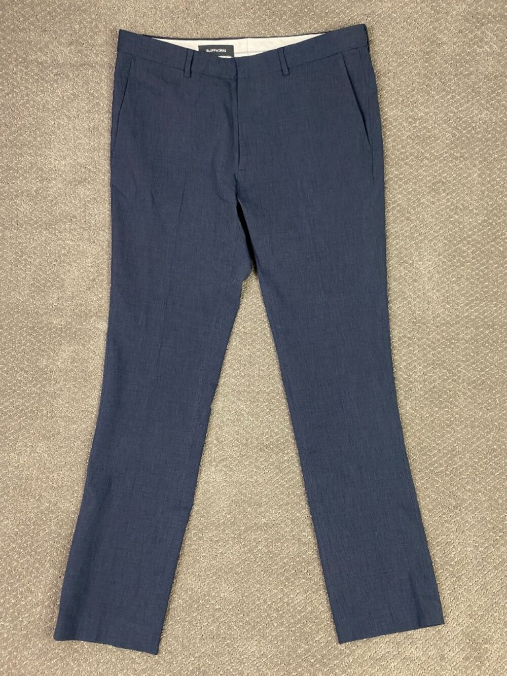 Bluffworks Presidio Slim Fit Dress Pants Mens 36x34 Fits 38x34 Blue NWOT